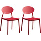 Modern Plastic Dining Room Chair Stacking Dining Armless Chair for Restaurant Use Red 2 Piece Set Clearhalo ' kitchen&dining_furn' 'Dining Chairs' 'Dining Tables & Seating' 'dining_chair' 'furn' 'furn_dining_chair' 'Furniture' 'furniture_dining_chair' 'Kitchen & Dining Furniture' 'kitchen' 4331653