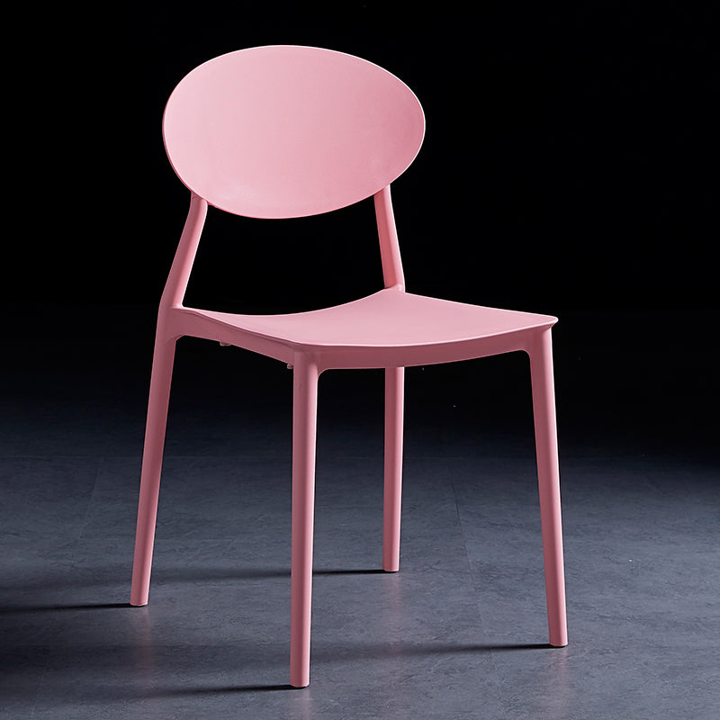 Modern Plastic Dining Room Chair Stacking Dining Armless Chair for Restaurant Use Pink 1 Piece Clearhalo ' kitchen&dining_furn' 'Dining Chairs' 'Dining Tables & Seating' 'dining_chair' 'furn' 'furn_dining_chair' 'Furniture' 'furniture_dining_chair' 'Kitchen & Dining Furniture' 'kitchen' 4331655