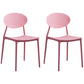 Modern Plastic Dining Room Chair Stacking Dining Armless Chair for Restaurant Use Pink 2 Piece Set Clearhalo ' kitchen&dining_furn' 'Dining Chairs' 'Dining Tables & Seating' 'dining_chair' 'furn' 'furn_dining_chair' 'Furniture' 'furniture_dining_chair' 'Kitchen & Dining Furniture' 'kitchen' 4331656