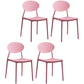 Modern Plastic Dining Room Chair Stacking Dining Armless Chair for Restaurant Use Pink 4 Piece Set Clearhalo ' kitchen&dining_furn' 'Dining Chairs' 'Dining Tables & Seating' 'dining_chair' 'furn' 'furn_dining_chair' 'Furniture' 'furniture_dining_chair' 'Kitchen & Dining Furniture' 'kitchen' 4331657