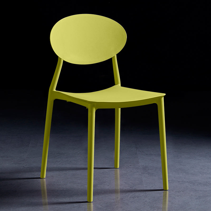 Modern Plastic Dining Room Chair Stacking Dining Armless Chair for Restaurant Use Green 1 Piece Clearhalo ' kitchen&dining_furn' 'Dining Chairs' 'Dining Tables & Seating' 'dining_chair' 'furn' 'furn_dining_chair' 'Furniture' 'furniture_dining_chair' 'Kitchen & Dining Furniture' 'kitchen' 4331661