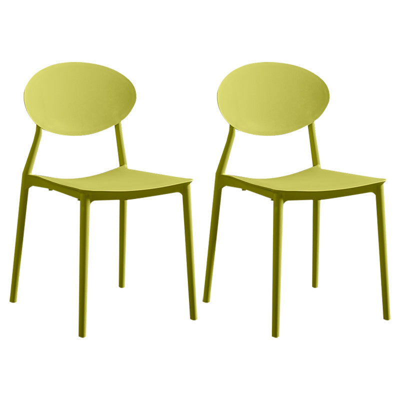 Modern Plastic Dining Room Chair Stacking Dining Armless Chair for Restaurant Use Green 2 Piece Set Clearhalo ' kitchen&dining_furn' 'Dining Chairs' 'Dining Tables & Seating' 'dining_chair' 'furn' 'furn_dining_chair' 'Furniture' 'furniture_dining_chair' 'Kitchen & Dining Furniture' 'kitchen' 4331662