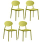 Modern Plastic Dining Room Chair Stacking Dining Armless Chair for Restaurant Use Green 4 Piece Set Clearhalo ' kitchen&dining_furn' 'Dining Chairs' 'Dining Tables & Seating' 'dining_chair' 'furn' 'furn_dining_chair' 'Furniture' 'furniture_dining_chair' 'Kitchen & Dining Furniture' 'kitchen' 4331663