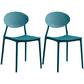 Modern Plastic Dining Room Chair Stacking Dining Armless Chair for Restaurant Use Peacock Blue 2 Piece Set Clearhalo ' kitchen&dining_furn' 'Dining Chairs' 'Dining Tables & Seating' 'dining_chair' 'furn' 'furn_dining_chair' 'Furniture' 'furniture_dining_chair' 'Kitchen & Dining Furniture' 'kitchen' 4331668