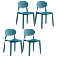 Modern Plastic Dining Room Chair Stacking Dining Armless Chair for Restaurant Use Peacock Blue 4 Piece Set Clearhalo ' kitchen&dining_furn' 'Dining Chairs' 'Dining Tables & Seating' 'dining_chair' 'furn' 'furn_dining_chair' 'Furniture' 'furniture_dining_chair' 'Kitchen & Dining Furniture' 'kitchen' 4331669