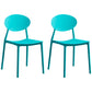 Modern Plastic Dining Room Chair Stacking Dining Armless Chair for Restaurant Use Turquoise 2 Piece Set Clearhalo ' kitchen&dining_furn' 'Dining Chairs' 'Dining Tables & Seating' 'dining_chair' 'furn' 'furn_dining_chair' 'Furniture' 'furniture_dining_chair' 'Kitchen & Dining Furniture' 'kitchen' 4331671