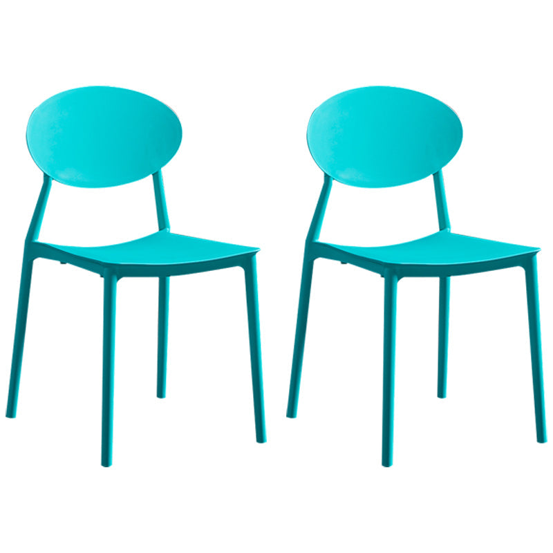 Modern Plastic Dining Room Chair Stacking Dining Armless Chair for Restaurant Use Turquoise 2 Piece Set Clearhalo ' kitchen&dining_furn' 'Dining Chairs' 'Dining Tables & Seating' 'dining_chair' 'furn' 'furn_dining_chair' 'Furniture' 'furniture_dining_chair' 'Kitchen & Dining Furniture' 'kitchen' 4331671