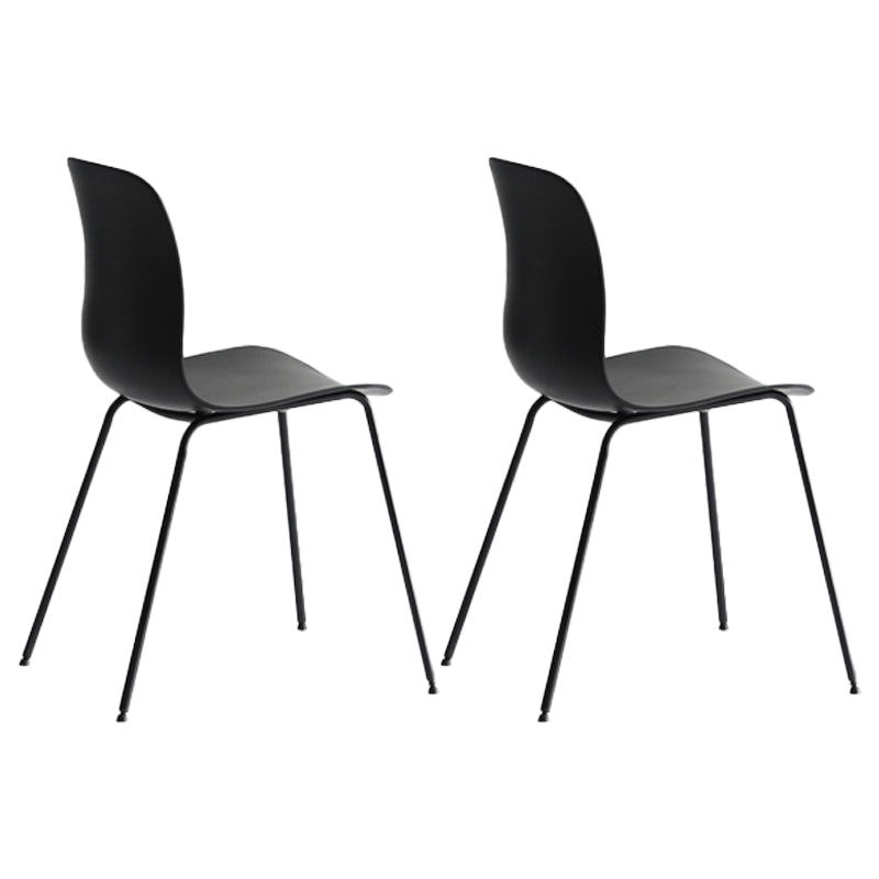 Modern Dining Armless Chair Plastic Dining Chair for Restaurant Use Black 2 Piece Set Clearhalo ' kitchen&dining_furn' 'Dining Chairs' 'Dining Tables & Seating' 'dining_chair' 'furn' 'furn_dining_chair' 'Furniture' 'furniture_dining_chair' 'Kitchen & Dining Furniture' 'kitchen' 4331675