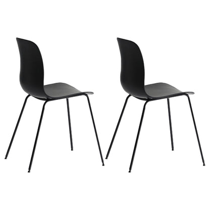 Modern Dining Armless Chair Plastic Dining Chair for Restaurant Use Black 2 Piece Set Clearhalo ' kitchen&dining_furn' 'Dining Chairs' 'Dining Tables & Seating' 'dining_chair' 'furn' 'furn_dining_chair' 'Furniture' 'furniture_dining_chair' 'Kitchen & Dining Furniture' 'kitchen' 4331675