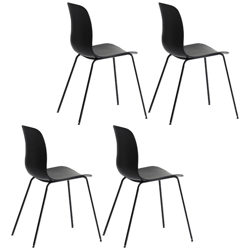 Modern Dining Armless Chair Plastic Dining Chair for Restaurant Use Black 4 Piece Set Clearhalo ' kitchen&dining_furn' 'Dining Chairs' 'Dining Tables & Seating' 'dining_chair' 'furn' 'furn_dining_chair' 'Furniture' 'furniture_dining_chair' 'Kitchen & Dining Furniture' 'kitchen' 4331676
