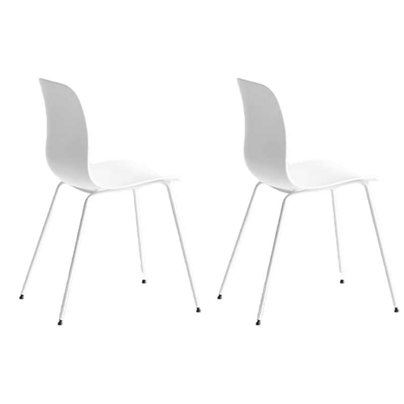 Modern Dining Armless Chair Plastic Dining Chair for Restaurant Use White 2 Piece Set Clearhalo ' kitchen&dining_furn' 'Dining Chairs' 'Dining Tables & Seating' 'dining_chair' 'furn' 'furn_dining_chair' 'Furniture' 'furniture_dining_chair' 'Kitchen & Dining Furniture' 'kitchen' 4331679