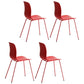 Modern Dining Armless Chair Plastic Dining Chair for Restaurant Use Red 4 Piece Set Clearhalo ' kitchen&dining_furn' 'Dining Chairs' 'Dining Tables & Seating' 'dining_chair' 'furn' 'furn_dining_chair' 'Furniture' 'furniture_dining_chair' 'Kitchen & Dining Furniture' 'kitchen' 4331685