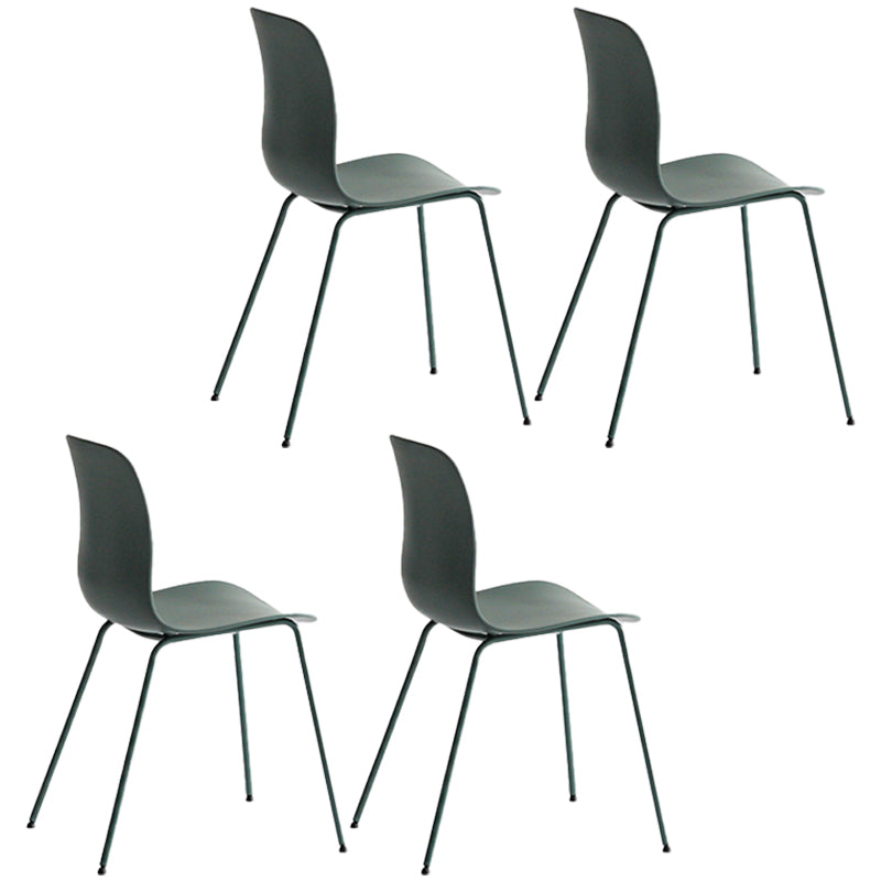Modern Dining Armless Chair Plastic Dining Chair for Restaurant Use Green 4 Piece Set Clearhalo ' kitchen&dining_furn' 'Dining Chairs' 'Dining Tables & Seating' 'dining_chair' 'furn' 'furn_dining_chair' 'Furniture' 'furniture_dining_chair' 'Kitchen & Dining Furniture' 'kitchen' 4331688
