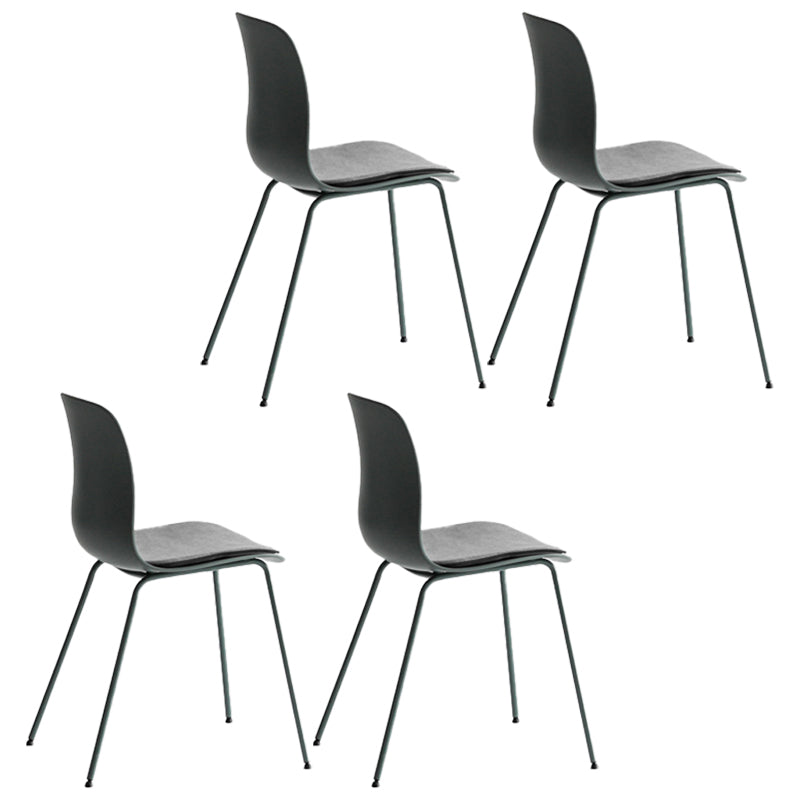Modern Dining Armless Chair Plastic Dining Chair for Restaurant Use Gray-Green 4 Piece Set Clearhalo ' kitchen&dining_furn' 'Dining Chairs' 'Dining Tables & Seating' 'dining_chair' 'furn' 'furn_dining_chair' 'Furniture' 'furniture_dining_chair' 'Kitchen & Dining Furniture' 'kitchen' 4331693