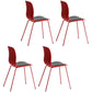 Modern Dining Armless Chair Plastic Dining Chair for Restaurant Use Red-Gray 4 Piece Set Clearhalo ' kitchen&dining_furn' 'Dining Chairs' 'Dining Tables & Seating' 'dining_chair' 'furn' 'furn_dining_chair' 'Furniture' 'furniture_dining_chair' 'Kitchen & Dining Furniture' 'kitchen' 4331697