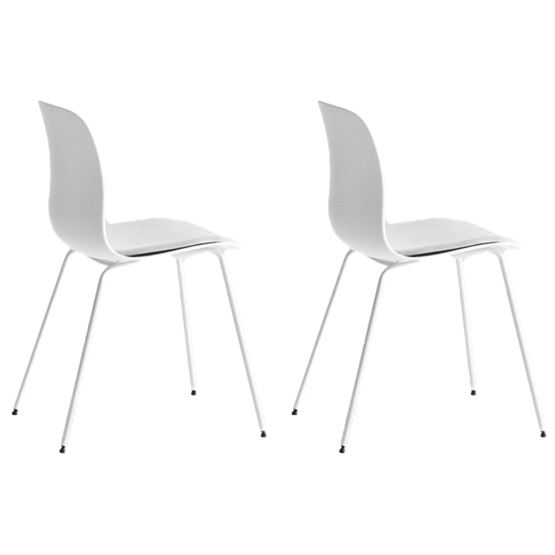 Modern Dining Armless Chair Plastic Dining Chair for Restaurant Use White-Gray 2 Piece Set Clearhalo ' kitchen&dining_furn' 'Dining Chairs' 'Dining Tables & Seating' 'dining_chair' 'furn' 'furn_dining_chair' 'Furniture' 'furniture_dining_chair' 'Kitchen & Dining Furniture' 'kitchen' 4331699