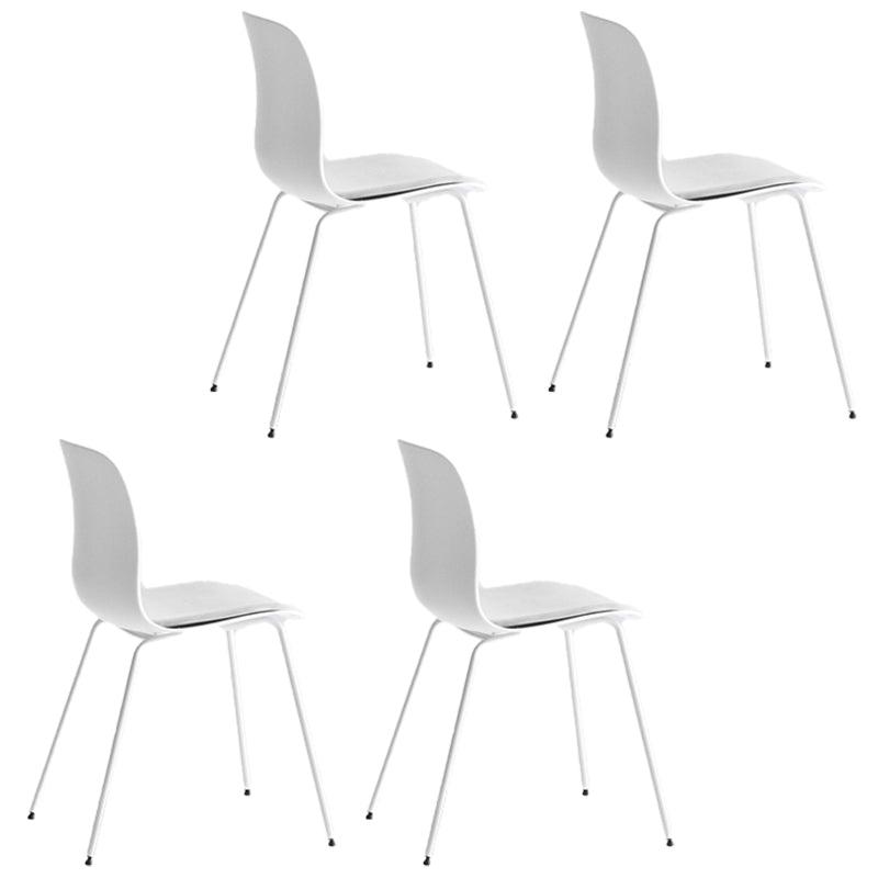 Modern Dining Armless Chair Plastic Dining Chair for Restaurant Use White-Gray 4 Piece Set Clearhalo ' kitchen&dining_furn' 'Dining Chairs' 'Dining Tables & Seating' 'dining_chair' 'furn' 'furn_dining_chair' 'Furniture' 'furniture_dining_chair' 'Kitchen & Dining Furniture' 'kitchen' 4331700