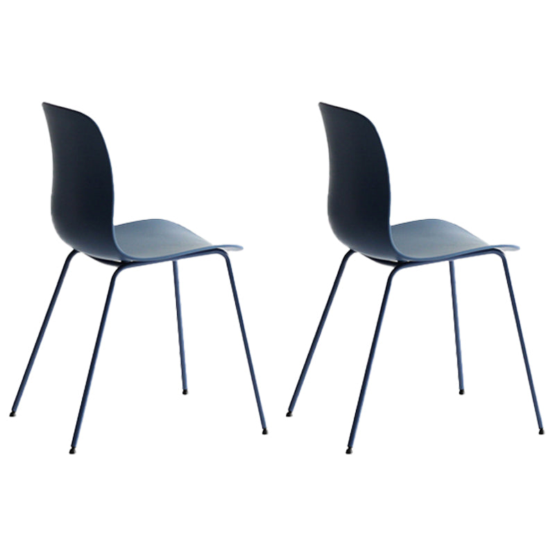 Modern Dining Armless Chair Plastic Dining Chair for Restaurant Use Dark Blue 2 Piece Set Clearhalo ' kitchen&dining_furn' 'Dining Chairs' 'Dining Tables & Seating' 'dining_chair' 'furn' 'furn_dining_chair' 'Furniture' 'furniture_dining_chair' 'Kitchen & Dining Furniture' 'kitchen' 4331702
