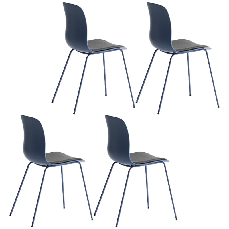 Modern Dining Armless Chair Plastic Dining Chair for Restaurant Use Dark Blue-Gray 4 Piece Set Clearhalo ' kitchen&dining_furn' 'Dining Chairs' 'Dining Tables & Seating' 'dining_chair' 'furn' 'furn_dining_chair' 'Furniture' 'furniture_dining_chair' 'Kitchen & Dining Furniture' 'kitchen' 4331705