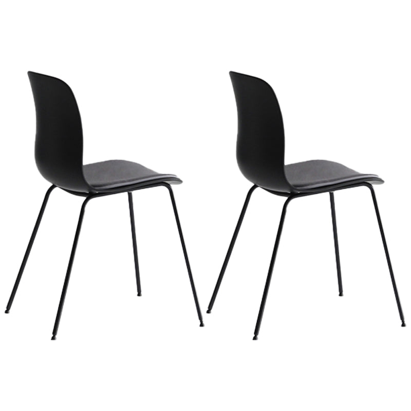 Modern Dining Armless Chair Plastic Dining Chair for Restaurant Use Black-Dark Gray 2 Piece Set Clearhalo ' kitchen&dining_furn' 'Dining Chairs' 'Dining Tables & Seating' 'dining_chair' 'furn' 'furn_dining_chair' 'Furniture' 'furniture_dining_chair' 'Kitchen & Dining Furniture' 'kitchen' 4331706