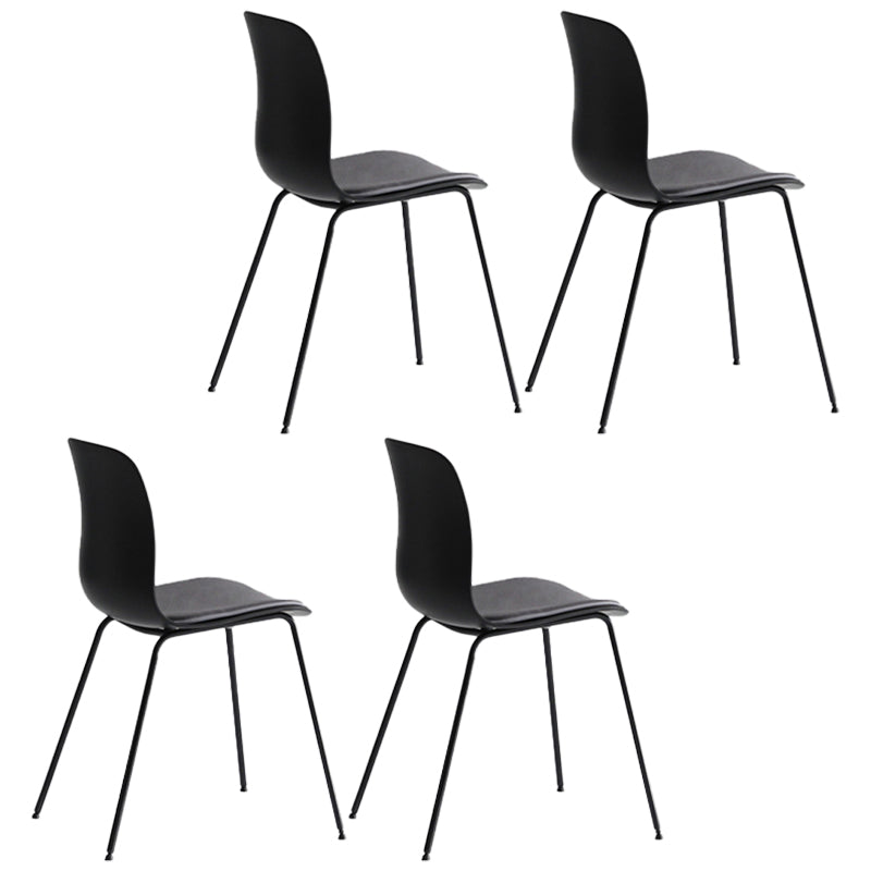 Modern Dining Armless Chair Plastic Dining Chair for Restaurant Use Black-Dark Gray 4 Piece Set Clearhalo ' kitchen&dining_furn' 'Dining Chairs' 'Dining Tables & Seating' 'dining_chair' 'furn' 'furn_dining_chair' 'Furniture' 'furniture_dining_chair' 'Kitchen & Dining Furniture' 'kitchen' 4331707