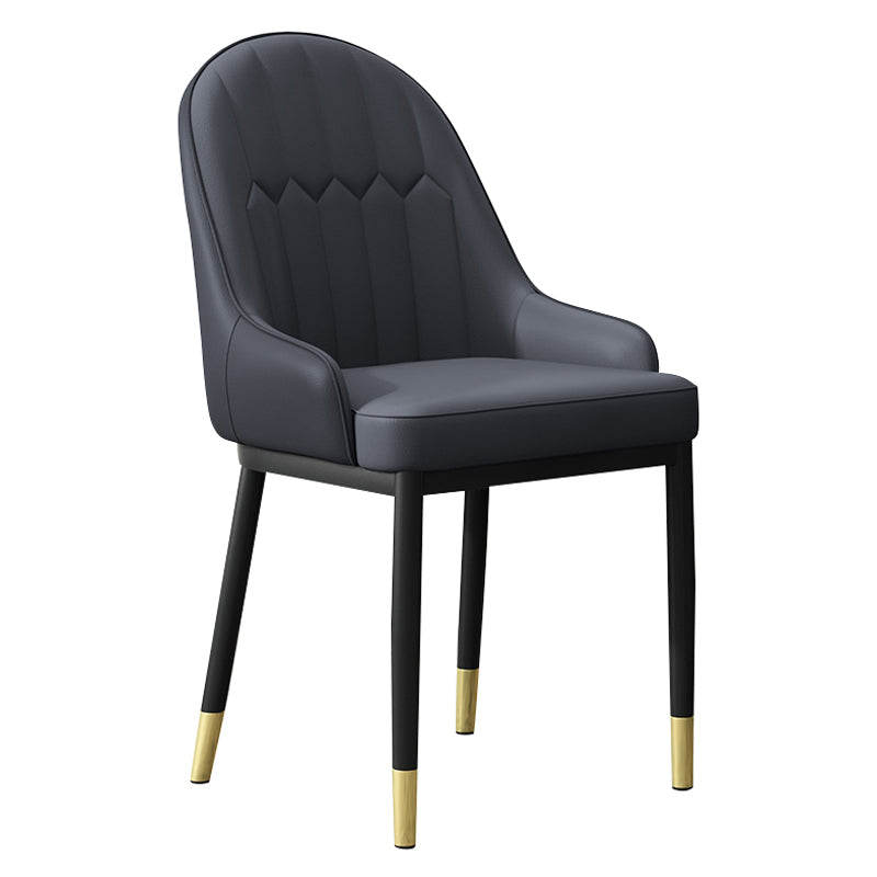 Scandinavian Indoor Arm Chair Metal Upholstered Parsons Dining Room Chair Black 1 Piece Clearhalo ' kitchen&dining_furn' 'Dining Chairs' 'Dining Tables & Seating' 'dining_chair' 'furn' 'furn_dining_chair' 'Furniture' 'furniture_dining_chair' 'Kitchen & Dining Furniture' 'kitchen' 4331725