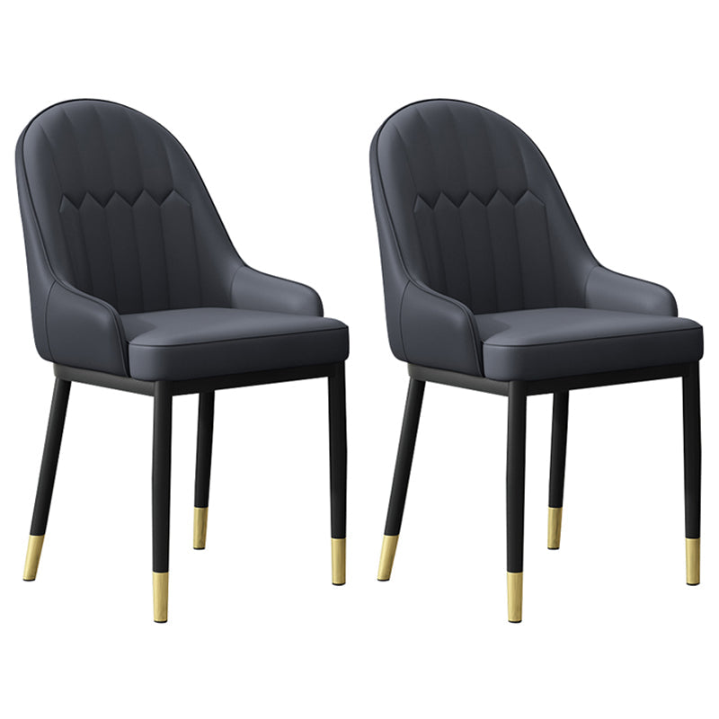 Scandinavian Indoor Arm Chair Metal Upholstered Parsons Dining Room Chair Black 2 Piece Set Clearhalo ' kitchen&dining_furn' 'Dining Chairs' 'Dining Tables & Seating' 'dining_chair' 'furn' 'furn_dining_chair' 'Furniture' 'furniture_dining_chair' 'Kitchen & Dining Furniture' 'kitchen' 4331726