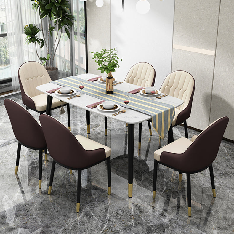 Scandinavian Indoor Arm Chair Metal Upholstered Parsons Dining Room Chair Clearhalo ' kitchen&dining_furn' 'Dining Chairs' 'Dining Tables & Seating' 'dining_chair' 'furn' 'furn_dining_chair' 'Furniture' 'furniture_dining_chair' 'Kitchen & Dining Furniture' 'kitchen' 4331727