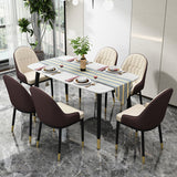 Scandinavian Indoor Arm Chair Metal Upholstered Parsons Dining Room Chair Clearhalo ' kitchen&dining_furn' 'Dining Chairs' 'Dining Tables & Seating' 'dining_chair' 'furn' 'furn_dining_chair' 'Furniture' 'furniture_dining_chair' 'Kitchen & Dining Furniture' 'kitchen' 4331727