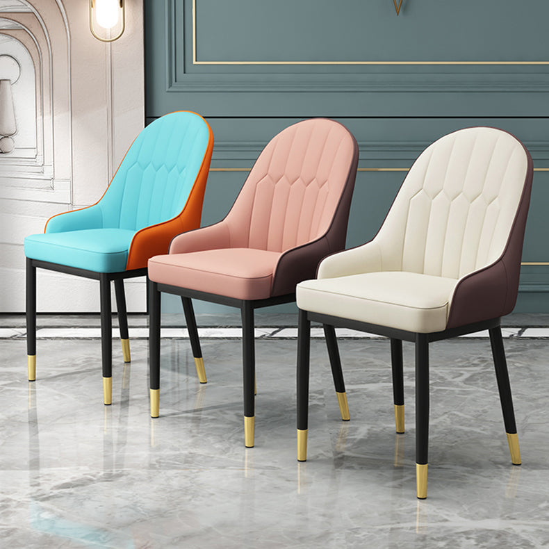 Scandinavian Indoor Arm Chair Metal Upholstered Parsons Dining Room Chair Clearhalo ' kitchen&dining_furn' 'Dining Chairs' 'Dining Tables & Seating' 'dining_chair' 'furn' 'furn_dining_chair' 'Furniture' 'furniture_dining_chair' 'Kitchen & Dining Furniture' 'kitchen' 4331729