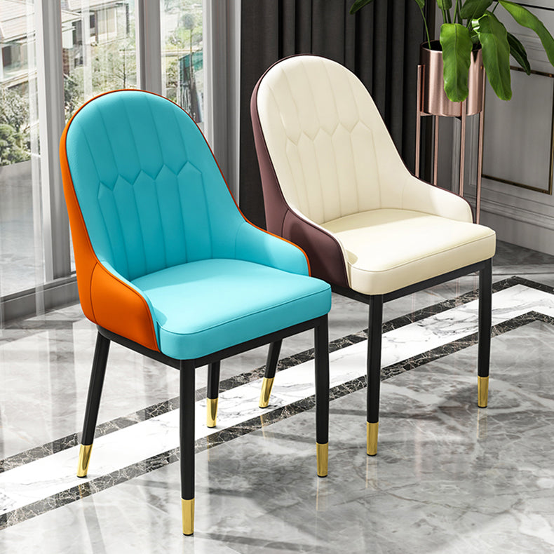 Scandinavian Indoor Arm Chair Metal Upholstered Parsons Dining Room Chair Clearhalo ' kitchen&dining_furn' 'Dining Chairs' 'Dining Tables & Seating' 'dining_chair' 'furn' 'furn_dining_chair' 'Furniture' 'furniture_dining_chair' 'Kitchen & Dining Furniture' 'kitchen' 4331731