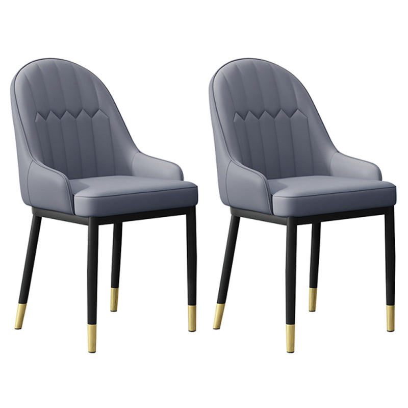 Scandinavian Indoor Arm Chair Metal Upholstered Parsons Dining Room Chair Grey 2 Piece Set Clearhalo ' kitchen&dining_furn' 'Dining Chairs' 'Dining Tables & Seating' 'dining_chair' 'furn' 'furn_dining_chair' 'Furniture' 'furniture_dining_chair' 'Kitchen & Dining Furniture' 'kitchen' 4331732