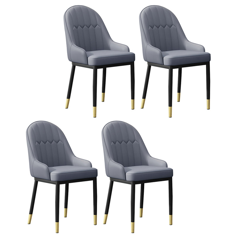 Scandinavian Indoor Arm Chair Metal Upholstered Parsons Dining Room Chair Grey 4 Piece Set Clearhalo ' kitchen&dining_furn' 'Dining Chairs' 'Dining Tables & Seating' 'dining_chair' 'furn' 'furn_dining_chair' 'Furniture' 'furniture_dining_chair' 'Kitchen & Dining Furniture' 'kitchen' 4331734
