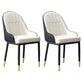 Scandinavian Indoor Arm Chair Metal Upholstered Parsons Dining Room Chair White-Black 2 Piece Set Clearhalo ' kitchen&dining_furn' 'Dining Chairs' 'Dining Tables & Seating' 'dining_chair' 'furn' 'furn_dining_chair' 'Furniture' 'furniture_dining_chair' 'Kitchen & Dining Furniture' 'kitchen' 4331745
