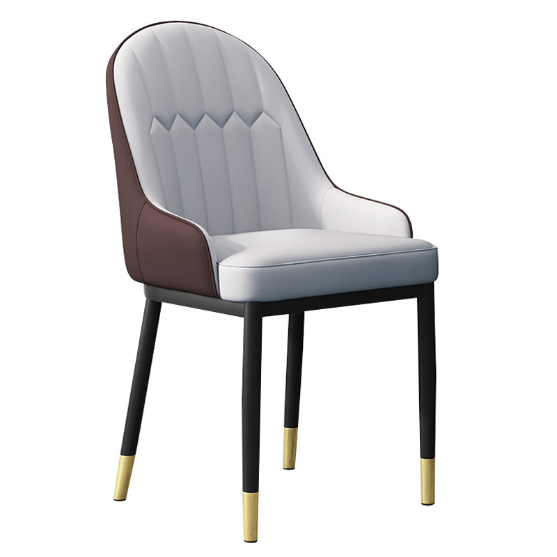 Scandinavian Indoor Arm Chair Metal Upholstered Parsons Dining Room Chair Gray Coffee 1 Piece Clearhalo ' kitchen&dining_furn' 'Dining Chairs' 'Dining Tables & Seating' 'dining_chair' 'furn' 'furn_dining_chair' 'Furniture' 'furniture_dining_chair' 'Kitchen & Dining Furniture' 'kitchen' 4331747