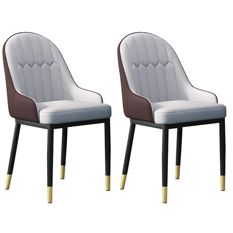 Scandinavian Indoor Arm Chair Metal Upholstered Parsons Dining Room Chair Gray Coffee 2 Piece Set Clearhalo ' kitchen&dining_furn' 'Dining Chairs' 'Dining Tables & Seating' 'dining_chair' 'furn' 'furn_dining_chair' 'Furniture' 'furniture_dining_chair' 'Kitchen & Dining Furniture' 'kitchen' 4331748