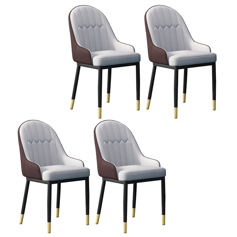 Scandinavian Indoor Arm Chair Metal Upholstered Parsons Dining Room Chair Gray Coffee 4 Piece Set Clearhalo ' kitchen&dining_furn' 'Dining Chairs' 'Dining Tables & Seating' 'dining_chair' 'furn' 'furn_dining_chair' 'Furniture' 'furniture_dining_chair' 'Kitchen & Dining Furniture' 'kitchen' 4331749
