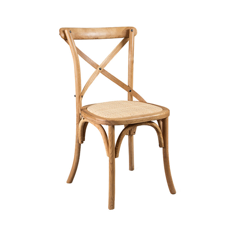 Wood Wicker Traditional Dining Chair Dining Room Armless Cross Back Chair Clearhalo ' kitchen&dining_furn' 'Dining Chairs' 'Dining Tables & Seating' 'dining_chair' 'furn' 'furn_dining_chair' 'Furniture' 'furniture_dining_chair' 'Kitchen & Dining Furniture' 'kitchen' 4331771