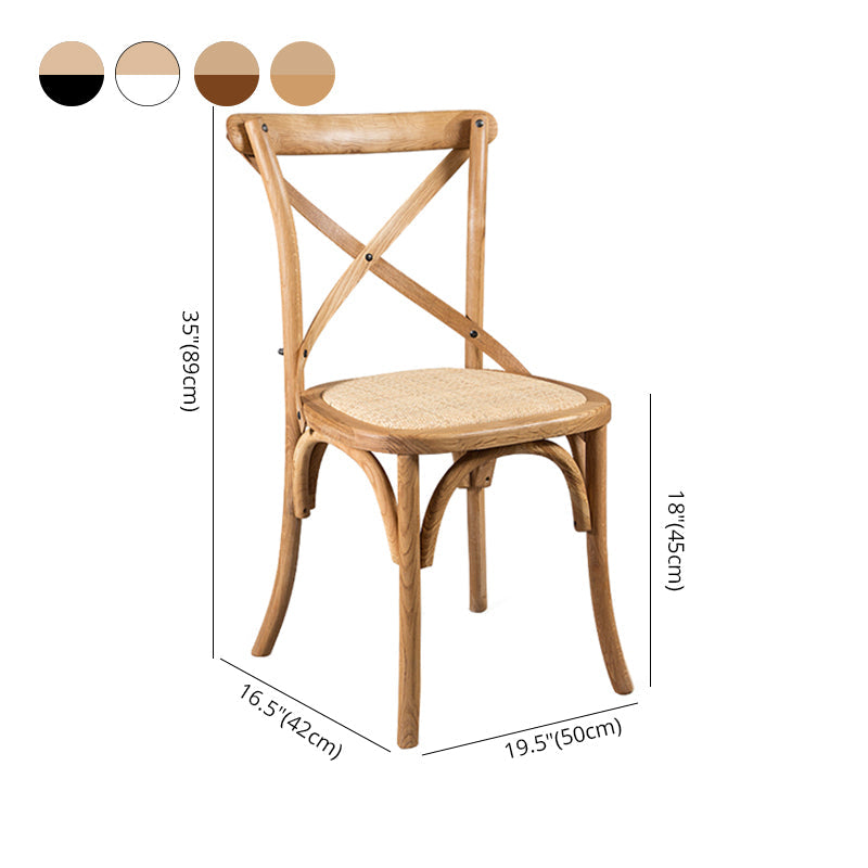 Wood Wicker Traditional Dining Chair Dining Room Armless Cross Back Chair Clearhalo ' kitchen&dining_furn' 'Dining Chairs' 'Dining Tables & Seating' 'dining_chair' 'furn' 'furn_dining_chair' 'Furniture' 'furniture_dining_chair' 'Kitchen & Dining Furniture' 'kitchen' 4331777