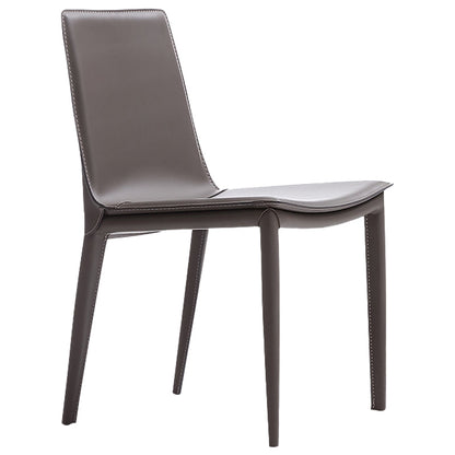 Modern Leather Dining Chairs Armless Dining Chair for Restaurant Use Light Gray 1 Piece Clearhalo ' kitchen&dining_furn' 'Dining Chairs' 'Dining Tables & Seating' 'dining_chair' 'furn' 'furn_dining_chair' 'Furniture' 'furniture_dining_chair' 'Kitchen & Dining Furniture' 'kitchen' 4331790