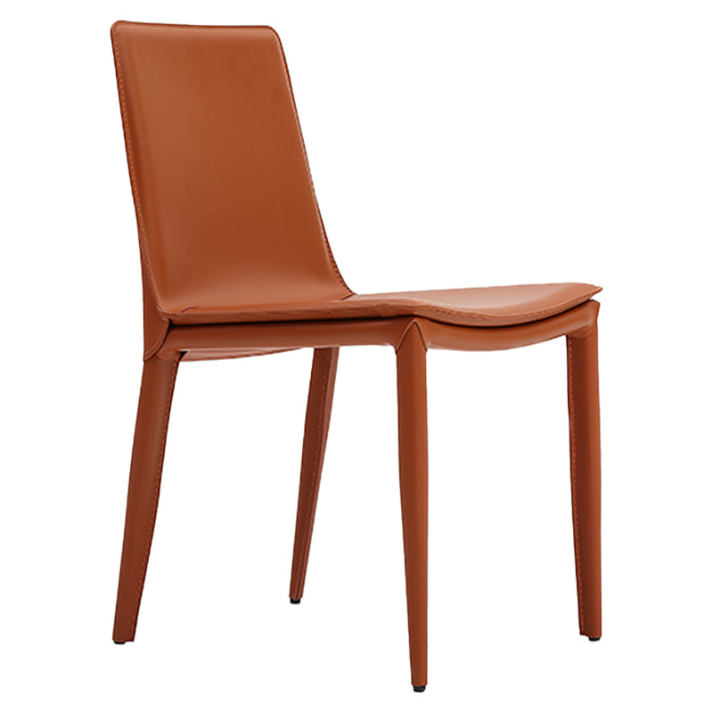 Modern Leather Dining Chairs Armless Dining Chair for Restaurant Use Orange 1 Piece Clearhalo ' kitchen&dining_furn' 'Dining Chairs' 'Dining Tables & Seating' 'dining_chair' 'furn' 'furn_dining_chair' 'Furniture' 'furniture_dining_chair' 'Kitchen & Dining Furniture' 'kitchen' 4331801