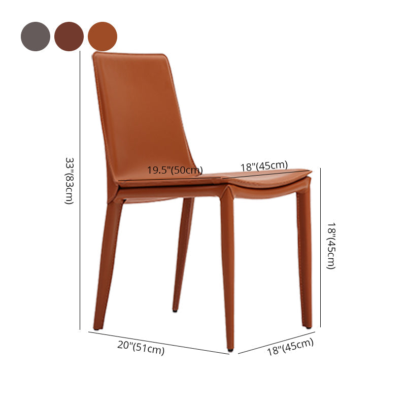 Modern Leather Dining Chairs Armless Dining Chair for Restaurant Use Clearhalo ' kitchen&dining_furn' 'Dining Chairs' 'Dining Tables & Seating' 'dining_chair' 'furn' 'furn_dining_chair' 'Furniture' 'furniture_dining_chair' 'Kitchen & Dining Furniture' 'kitchen' 4331811