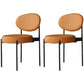 Modern Restaurant Open Back Side Chair PU Leather Dining Chair with Black Legs Ginger 2 Piece Set Clearhalo ' kitchen&dining_furn' 'Dining Chairs' 'Dining Tables & Seating' 'dining_chair' 'furn' 'furn_dining_chair' 'Furniture' 'furniture_dining_chair' 'Kitchen & Dining Furniture' 'kitchen' 4331814