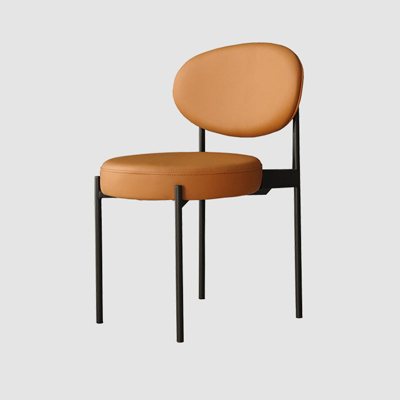 Modern Restaurant Open Back Side Chair PU Leather Dining Chair with Black Legs Clearhalo ' kitchen&dining_furn' 'Dining Chairs' 'Dining Tables & Seating' 'dining_chair' 'furn' 'furn_dining_chair' 'Furniture' 'furniture_dining_chair' 'Kitchen & Dining Furniture' 'kitchen' 4331816