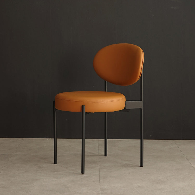 Modern Restaurant Open Back Side Chair PU Leather Dining Chair with Black Legs Clearhalo ' kitchen&dining_furn' 'Dining Chairs' 'Dining Tables & Seating' 'dining_chair' 'furn' 'furn_dining_chair' 'Furniture' 'furniture_dining_chair' 'Kitchen & Dining Furniture' 'kitchen' 4331823