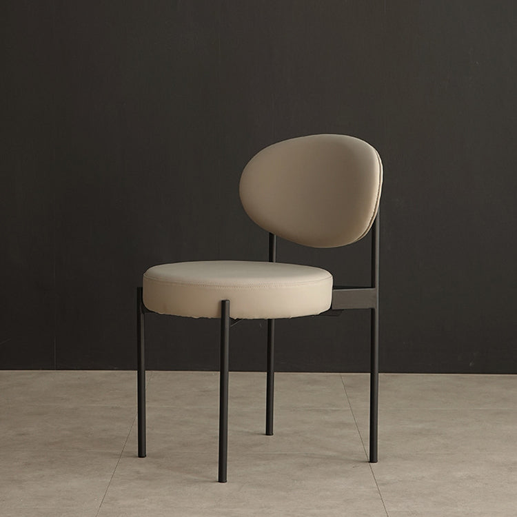 Modern Restaurant Open Back Side Chair PU Leather Dining Chair with Black Legs Clearhalo ' kitchen&dining_furn' 'Dining Chairs' 'Dining Tables & Seating' 'dining_chair' 'furn' 'furn_dining_chair' 'Furniture' 'furniture_dining_chair' 'Kitchen & Dining Furniture' 'kitchen' 4331825