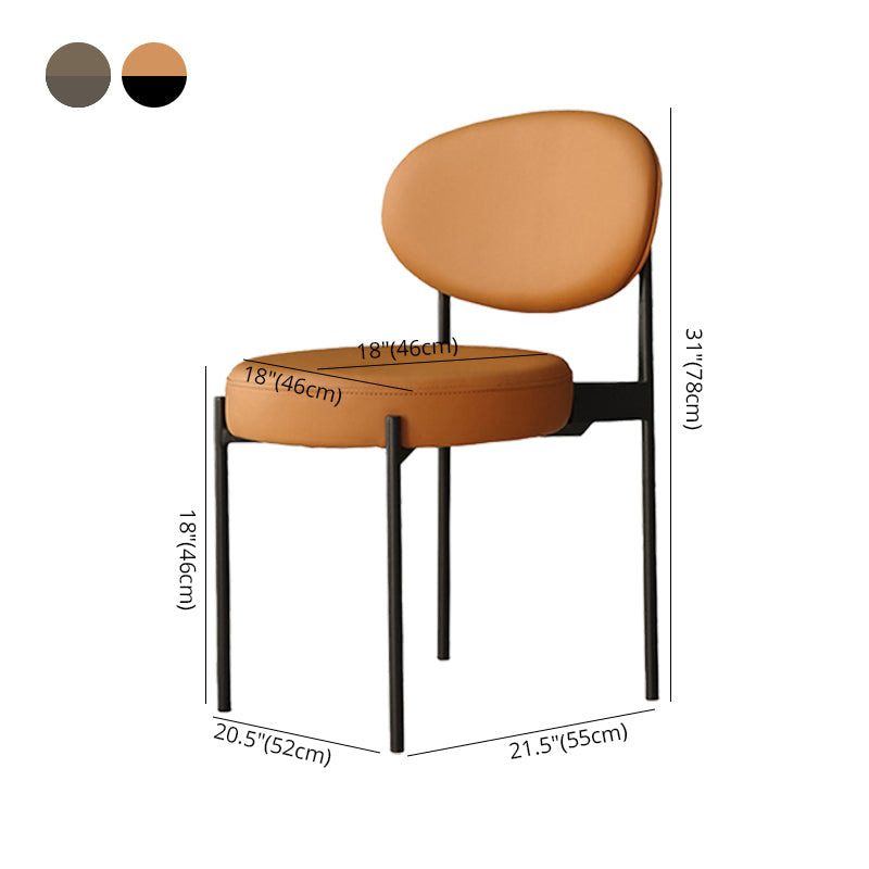 Modern Restaurant Open Back Side Chair PU Leather Dining Chair with Black Legs Clearhalo ' kitchen&dining_furn' 'Dining Chairs' 'Dining Tables & Seating' 'dining_chair' 'furn' 'furn_dining_chair' 'Furniture' 'furniture_dining_chair' 'Kitchen & Dining Furniture' 'kitchen' 4331826