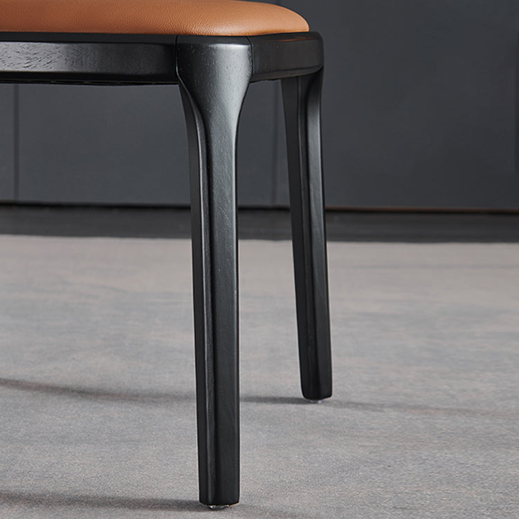 Industrial Leather Restaurant Side Chair Parsons Dining Chair with Walnut Legs Clearhalo ' kitchen&dining_furn' 'Dining Chairs' 'Dining Tables & Seating' 'dining_chair' 'furn' 'furn_dining_chair' 'Furniture' 'furniture_dining_chair' 'Kitchen & Dining Furniture' 'kitchen' 4331834