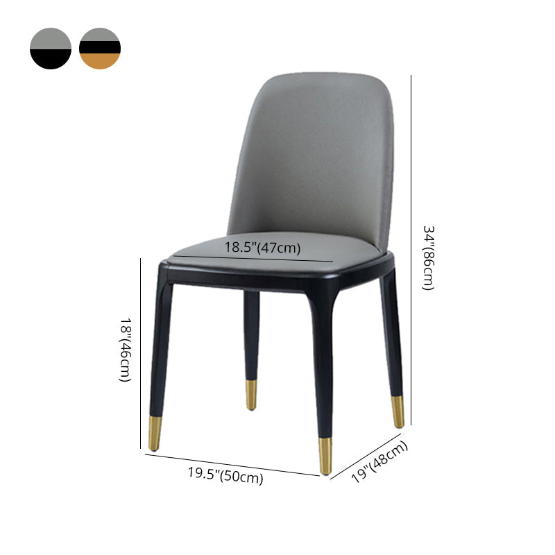 Industrial Leather Restaurant Side Chair Parsons Dining Chair with Walnut Legs Clearhalo ' kitchen&dining_furn' 'Dining Chairs' 'Dining Tables & Seating' 'dining_chair' 'furn' 'furn_dining_chair' 'Furniture' 'furniture_dining_chair' 'Kitchen & Dining Furniture' 'kitchen' 4331835