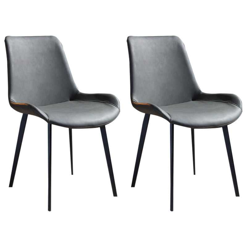 Contemporary Style Dining Chairs Metal Dining Armless Side Chair for Kitchen Grey 2 Piece Set Clearhalo ' kitchen&dining_furn' 'Dining Chairs' 'Dining Tables & Seating' 'dining_chair' 'furn' 'furn_dining_chair' 'Furniture' 'furniture_dining_chair' 'Kitchen & Dining Furniture' 'kitchen' 4331837
